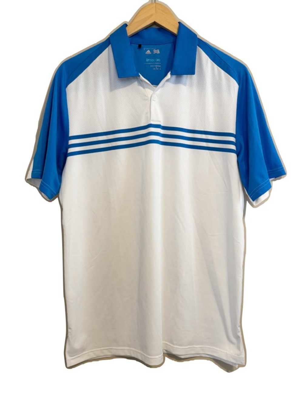 Adidas Shirt 3 for 15 SALE CLEARANCE Blue and White Golf Shirt
